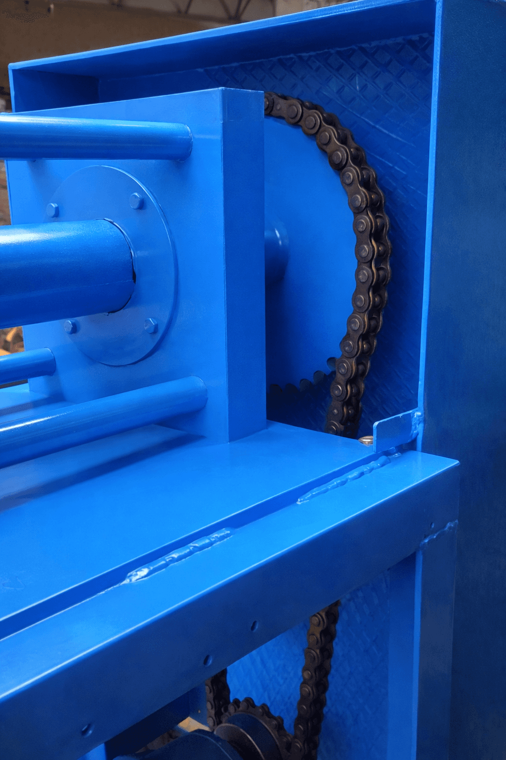 Detalle de transmisión por cadena del equipo